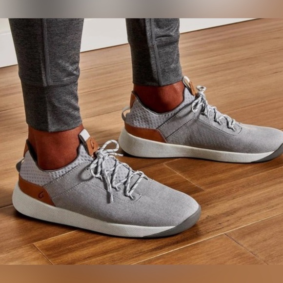 Olukai Nanea Li Sneakers Mesh Lace Up Low Top Versatile Athleisure Gray US 11.5 - Picture 2 of 6